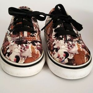 Vans ASPCA Multi Color Kittens Print Lace Up Sneakers Size Toddlers 6
